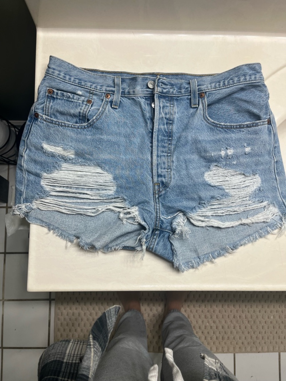 Levi's 501 Distressed Denim Cutoff Shorts